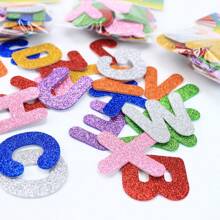 52/26pcs Glitter Foam Letter Stickers, Multi-Color Self-Adhesive Alphabet Craft Stickers, Includes A-Z Letters, 1 Moon, 1 Heart, 1 Star, DIY Crafts