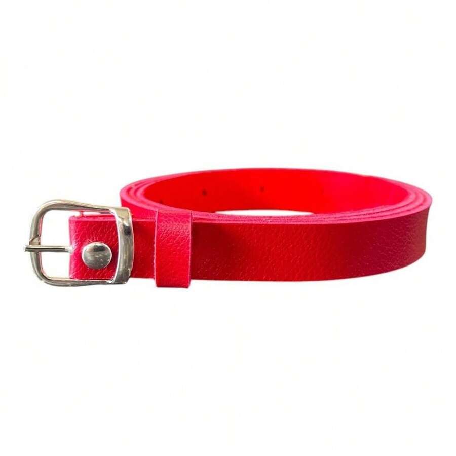 Women's Thin Basic Fashion Belt - Elicelia - 紅色 - 查看 1