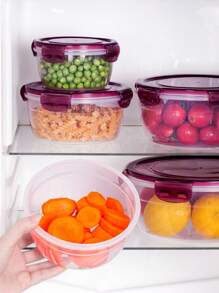 Conjunto de 3/4 recipientes para almacenamiento de alimentos con tapa, aptos para microondas y refrigerador, material reforzado, con junta de silicona incorporada y diseño de apilamiento optimizado, para almacenar carne, frutas, verduras, etc.