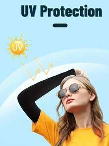 1双男女款凉爽臂套夏季防晒遮阳冰丝袖套骑行户外运动高尔夫