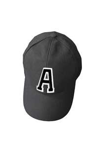 1顶儿童26字母图案纯黑色棒球帽，时尚运动遮阳帽，适合儿童返校和日常佩戴 - 黑色 - 查看 7