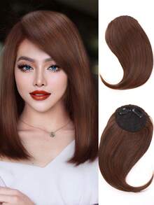 Side Bangs Hair Extensions Clip In Side Bangs Fake Fringe Hairpiece Synthetic High Temperature Black Blonde False Hair Bangs For Women 1pc - Multicolor - View 13