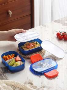 1pc Microwaveable Cartoon Sealed Lunch Box, Office Workers' Heated Lunch Box, Anti-Drop Lunch Box, Portable Lunch Box