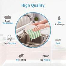 20 Pcs Assorted Thickened Wavy Ion Kitchen Dish Cloth, Stripe Coral Fleece Cleaning And Degreasing Non-Stick Cleaning Cloth,Kitchen,Bathroom,Home,Household Suppliers - 彩色 - 查看 8