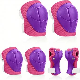 Protective Gear Set 6-Piece Knee Pads, Elbow Pads & Wrist Guards For Kids/Adults - Adjustable Safety Pads For Roller Skating, Skateboarding, Scooter & Inline Skating (Breathable Impact Protection),Let Your Kids Play Happily