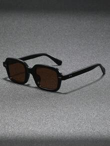 1 副男士复古矩形百搭时尚眼镜，适合户外、骑行、海滩和派对，重返校园时尚学院风 - 彩色 - 查看 14