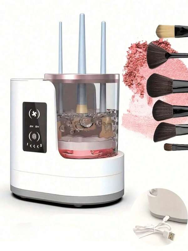 Multi-Functional 2-In-1 Electric Makeup Brush Cleaner And Dryer, Auto Rotating Cleaning Makeup Brushes Wash And Dry AS One, USB Powered Makeup Cleaning Tools Perfect Gifts