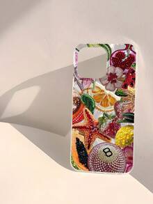 1 件个性化台球、草莓、海星和乌龟图案防水防指纹防刮透明 IMD 光面软手机壳适用于 Apple 16/16 Plus/16 Pro/16 Pro Max - 彩色 - 查看 4