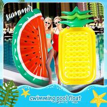 1pc Inflatable Pineapple Floating Bed, Adult Watermelon Swimming Ring, Outdoor Water Sport Inflatable Accessories