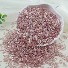600pcs 2*7mm Magic Glass Beads, DIY Cross Stitch Beading Materials, Bracelet & Necklace Accessories - Pink - View 2