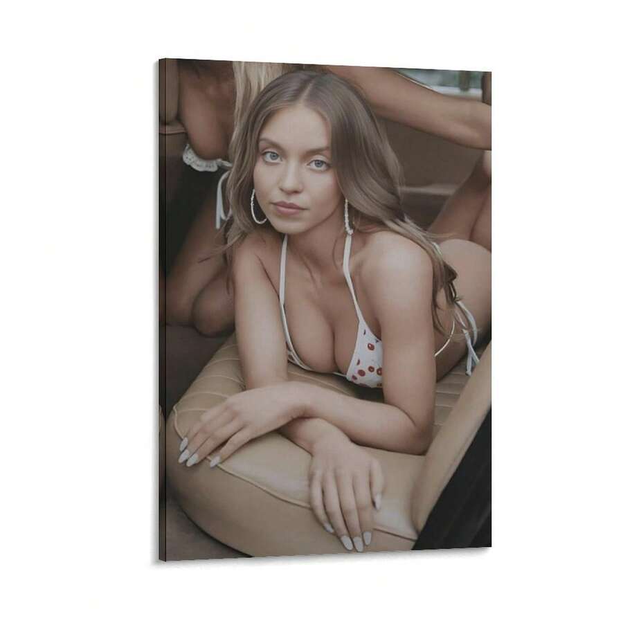 Sydney Sweeney Picture Print Wall Art Poster Painting Canvas Posters Artworks Room Aesthetic 16x24inch(40x60cm) - 框架式 - 查看 1