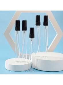 20 piezas Minibotella de perfume de vidrio de 10ml/5ml con tapas negras