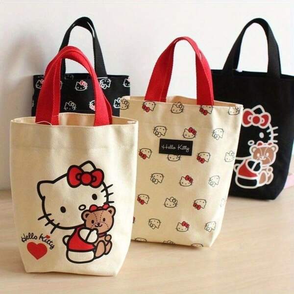 Sanrio Sanrio Anime Serie Hello Kitty Muster Büro-Worker Handtasche Eimer Tasche Eimer Outdoor Handtasche