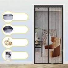 Magnetic Screen Door - Heavy-Duty Mesh - Hands-Free, Child Friendly - Screen Door With Magnet, Self Sealing Mesh, Hook And Loop - Black - View 3