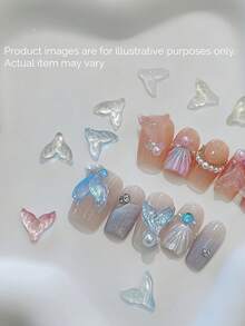 40-85 件/包 3D 树脂银河渐变美人鱼尾巴，珠宝美甲配件，适用于 DIY、手机壳、手工工艺品、珠宝制作、美甲装饰