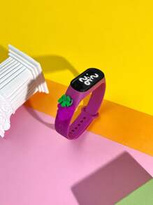 4 piezas Reloj electrónico infantil con combinación de frutas, moda personalizada, regalo para amigos, reloj deportivo con pantalla digital para estudiantes