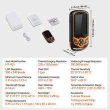 Thermal Imaging Camera, 256 X 192 IR Resolution Pocket Infrared Thermal Imager With WiFi, 25Hz Refresh Rate Thermal Camera Pocket With 3.2" Touch Screen, 0.3MP Visual Camera, -4℉-1022℉, IP54 - 256 X 192 IR - View 7