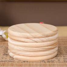 5/10 piezas Posavasos redondos de madera en blanco de 4 pulgadas, manualidades de pintura y tallado en madera para la decoración del hogar