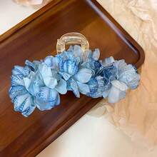 1pc Elegant Floral Design Hair Claw Clip, Multi-Purpose Hairstyle Accessory For Women, Versatile For Daily, Beach, Dating - Multicolor - View 10