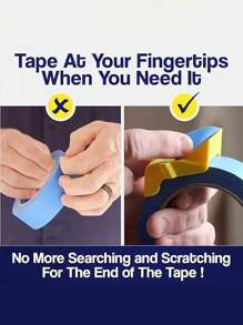 1pc Adhesive Tape Cutter Adhesive Tape Cover Compact Adhesive Tape Dispenser Concealment And Painter's Tape DIY Painting Accessories School Supplies, Back To School