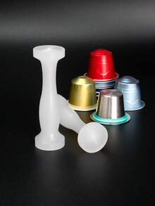 Plastic Espresso Tamper Mini Coffee Knock Box Calibrated PP Material Compatible With Originalline Capsule - White - View 2