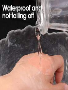 30片装水凝胶垫，用于预防水泡和缓解脚跟疼痛，防水足部护理贴，带粘性，用于运动、徒步旅行和鞋垫保护，透明纹理设计，带来舒适感，灵活的贴片设计 | 浅米色盾牌 - 彩色 - 查看 4