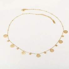 New Fashionable Stainless Steel Women Necklace, Hollow Four-Leaf Clover Design, Heart Pendant With Tassel, Unique Fashion Choker Necklace