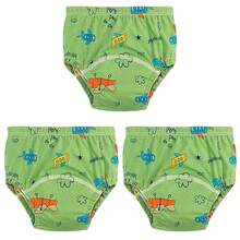 3 件男女通用儿童可重复使用如厕训练内裤，防水透气卡通尿布，适用于如厕训练和失禁，适合 12 个月至 3 岁的男孩和女孩