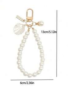 1/5pcs Shell Pearl Chain Mobile Phone Case Bag Pendant Keychain