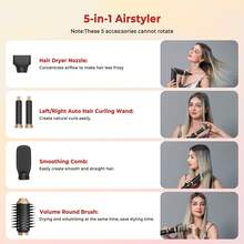 UKLISS Holiday 5-In-1 High Quality Hot Air Brush, Hair Dryer For Salon Quality Styling - Curly, Straight, Fast Drying - US A Type Plug(110-127V) - View 9