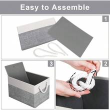 Storage Bins [3-Pack], Foldable Storage Baskets For Organizing Toys, Books, Shelves, Closet, Large Storage Box With Rope Handles, Sturdy Organizer Bins, White & Greyhalloween - Cỏ ba lá xám - Xem 6