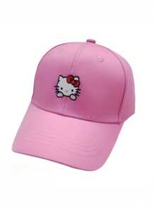 Sanrio 1 Berretto da baseball regolabile Sanrio con ricamo di Hello Kitty Cute, Kuromi, Melody e Cinnamoroll - in poliestere traspirante, cappello protettivo dal sole adatto per tutte le stagioni - ideale come regalo per compleanni e anniversari