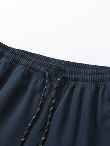 Pantalones deportivos para hombres con bolsillos con cremallera y cintura con cordón, de moda y versátiles para ciclismo, senderismo, estilo novio, primavera/verano - Azul - Ver 3