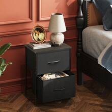 Nightstand Set Of 2 With Fabric Drawers For Small Spaces, Bedroom Dresser - 1 - View 2