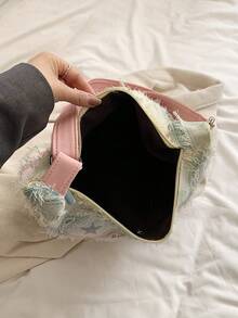 Túi đeo vai nữ dung tích lớn, Túi tote đeo chéo, Mùa thu - Hồng - Xem 4