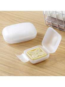 1 pièce Porte-savon transparent, étui de rangement étanche et anti-fuite pour savon, portable pour salle de bain, camping, gym, voyage, décoration de salle de bain, décoration d'automne, rentrée scolaire