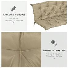 3 Seater Outdoor Bench Swing Chair Replacement Cushions - Khaki - View 5