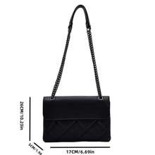 Women's Black Quilted Flap Shoulder Bag
