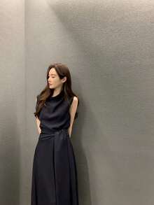 Women Long Dresses - 海軍藍 - 查看 4