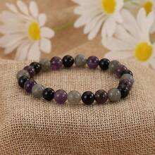 Vibe Green Jade Bracelet - Healing Wealth Bracelet - Jade Beaded Bracelet Women Men - Bring Good Luck Prosperity And Emotional Balance - Adjustable Size - 拉長石,紫水晶,黑碧璽 - 查看 7