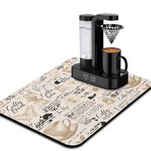 Fun Coffee Mat ,Coffee Bar Mat For Countertops,Absorbent Hide Stain Anti-Slip Coffee Bar Accessories Fit Under Coffee Machine Mat,Dish Drying Mats For Kitchen