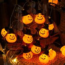 1 Peça Luzes de Corda em Formato de Abóbora, Fantasma e Morcego, Adequadas para Halloween, Natal, Festa, Baile, Decoração Doméstica de Feriados, Decoração de Halloween, Decoração de Casa, Decoração de Festa, Decoração de Halloween, Decoração de Quarto, Decoração de Jardim de Halloween para Presente Fada
