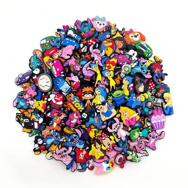 Disney 10/20/30/50/100pcs Random Cartoon Shoe Charms For Shoes Decoration Charms