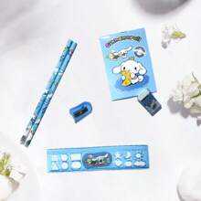 Sanrio 6pcs/8pcs/14pcs/1Set Hello Kittys Cartoon Ruler Pencil Sharpener Eraser Notebook Set Creative Drawing Office Supplies Kitty Cat Stationery Kit Gifts (Some Parts May Be Random)(The Package Design Is Random)