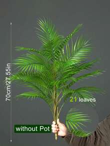 50-88厘米大型人造棕榈植物，仿藤竹枝，塑料棕榈叶，质感逼真，蕨类叶片，仿真树枝，适用于家居、办公室、厨房装饰，不含花盆，1株