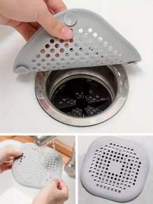 Square Anti-Clogging Drain Cover, Plastic Fine Mesh Drain Filter For Kitchen & Bathroom, Drain Cover, Sealing Cover, Drain Stopper, Anti-Hair Drain Cover, Bathroom Drain Back To School