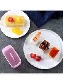 1pc Musubi Mold, Non-Stick Sushi Rice Ball Mold For Perfect Shape Onigiri And Rice Ball Press - Pink - View 4