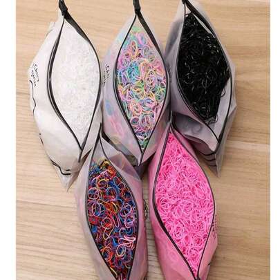 1000/2000个/包 一次性弹力发圈，适用于发型设计、日常装饰、四季皆宜及健身使用