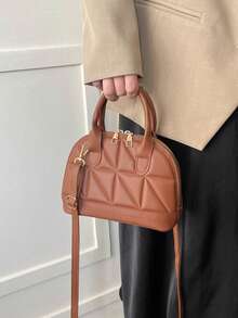 经典百搭时尚鳄鱼纹手提包，女士斜挎包/单肩包，简约皮革手提包/邮差包，圆顶提手手提包，配有可调节肩带，通勤公理包/斜挎包，适合购物、携带钱包、年轻女性、大学生、新人、白领等。非常适合办公室、大学、工作、商务、通勤、户外活动、旅行和郊游等场合。