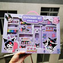 Sanrio Set de papelería Sanrio, caja de regalo de Sanrío Kuromi, útiles escolares MY Melody, suministros de vuelta al colegio, artículos escolares, lápices, borradores de lípics, perro Yugui, Mel Kitty, Hello Kittie, Set lujoso SANRIO, set de regalos para niños. Adecuado para regalar a niños como un regalo ideal de cumpleaños. , regalos de regreso a la escuela